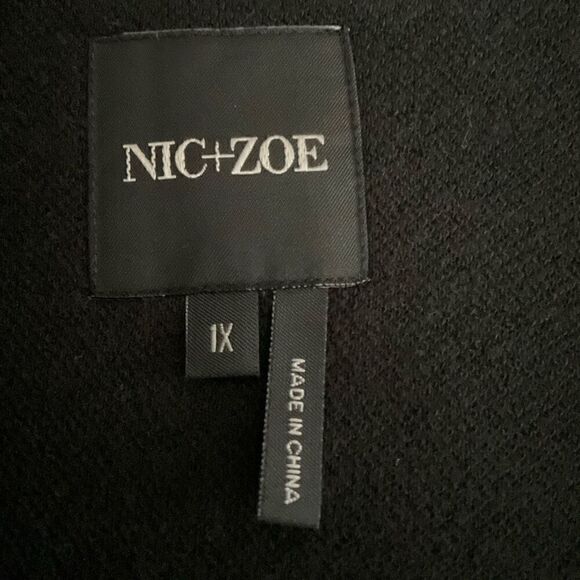 NIC+ZOE Cardigan Snap Front Midway Long Sleeves Black 2 Pockets Women Size 1X - Picture 3 of 11